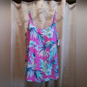 Floral Pink and Blue Women's Top New with Tags